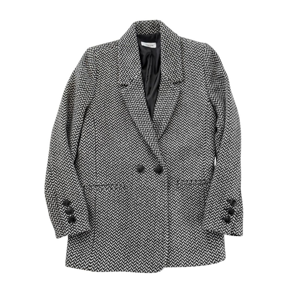 Anine Bing Black and White Fishbone Blazer Sz Small